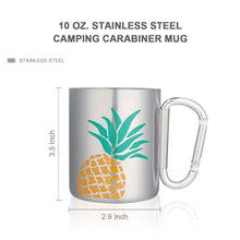 Stainless Steel Double Wall Insulated Travel Mug with Carabiner Handle