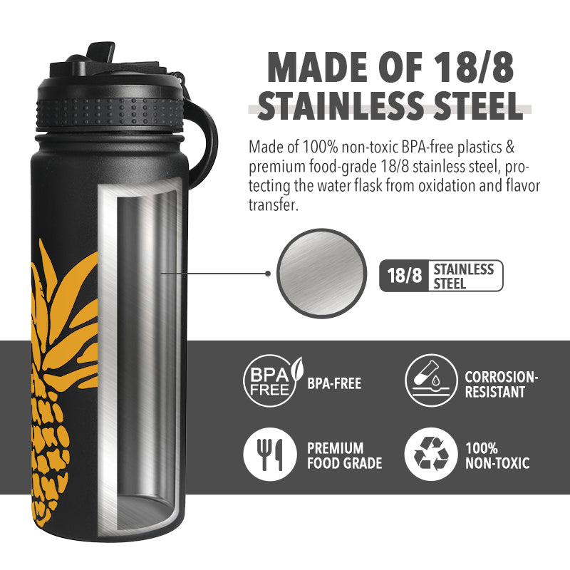 Non-Insulated Water Bottles with Handle Stainless Steel Sports