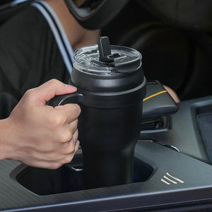 Life's Easy 40 oz Tumbler with Handle and Built-in Flip Straw - Leakproof Vacuum Insulated Stainless Steel Mug with 2-in-1 Lid, Large Travel Mug, Fits in Cup Holder - Great for Mother's Day & More