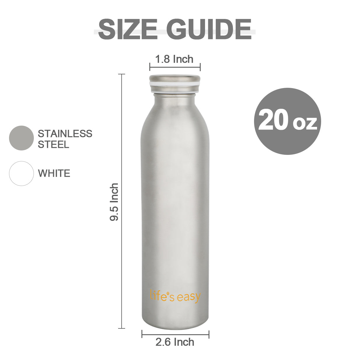 20oz Stainless Steel Water Bottle – VIDL LIFE