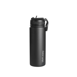 18 oz Sports Insulated Water Bottle with Loop Handle Straw Lid with Pi –  shoplifeseasy